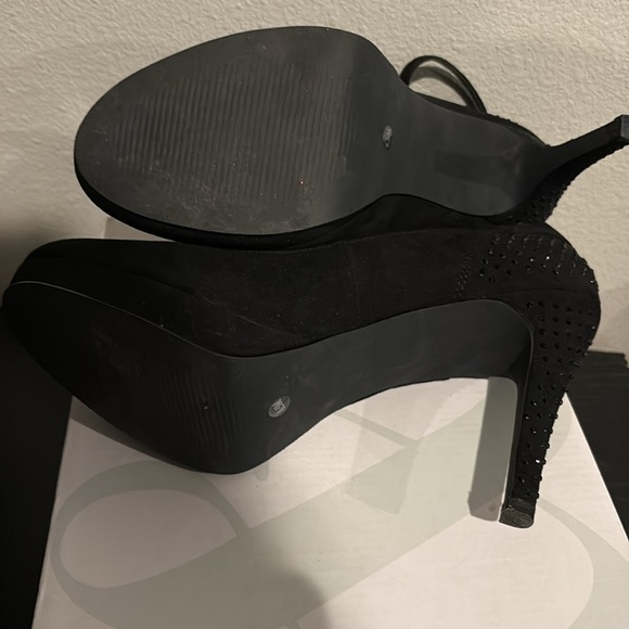 Style & Co Lylla Black Faux Suede Sparkly Studded Heels Stilleto Size 8.5 - Picture 5 of 8